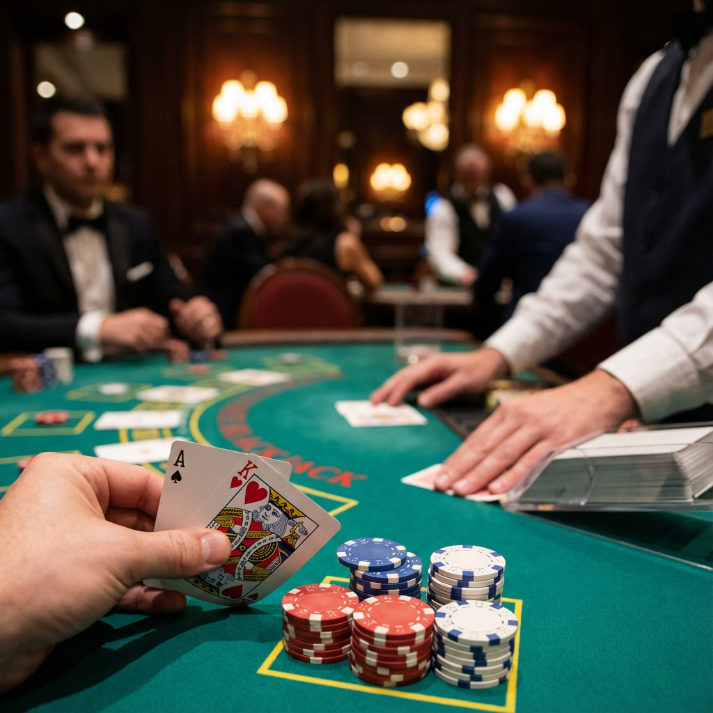 Mesa de Blackjack 193bet - Jogo de 21 com cartas e fichas